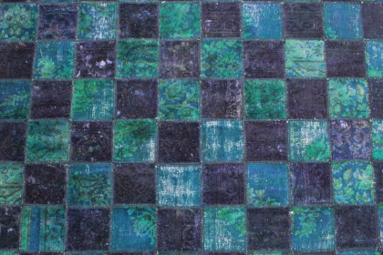 Patchwork Teppich Blau Türkis in 250x180cm (2 / 4)