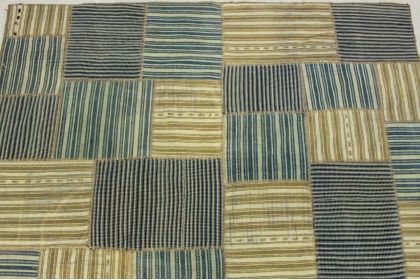 Kilim Patchwork Rug Blue Beige in 230x170cm (9 / 10)