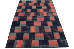 Patchwork Teppich Rot Lila Grau in 300x200cm