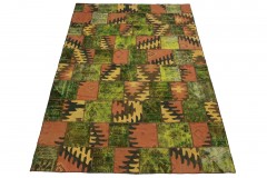 Patchwork Rug Green Rose in 300x200cm