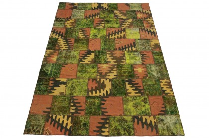 Patchwork Rug Green Rose in 300x200cm