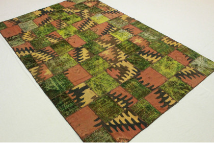 Patchwork Rug Green Rose in 300x200cm (2 / 5)