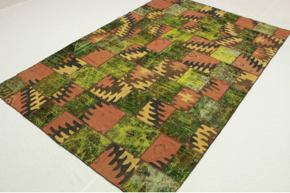 Patchwork Rug Green Rose in 300x200cm (3 / 5)