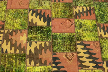Patchwork Rug Green Rose in 300x200cm (4 / 5)