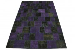 Patchwork Teppich Lila Oliv in 310x200cm