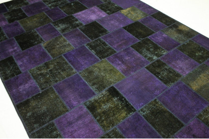 Patchwork Teppich Lila Oliv in 310x200cm (2 / 4)