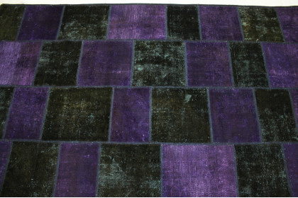 Patchwork Teppich Lila Oliv in 310x200cm (3 / 4)