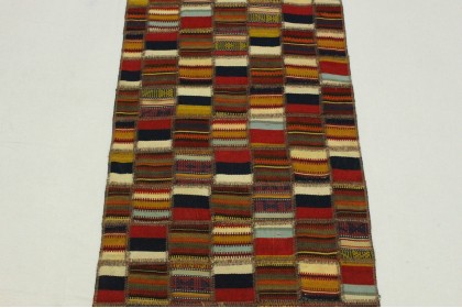 Kelim Patchwork Teppich Läufer in 290x70cm (2 / 8)