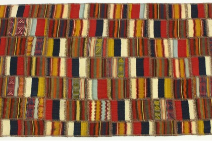 Kelim Patchwork Teppich Läufer in 290x70cm (6 / 8)