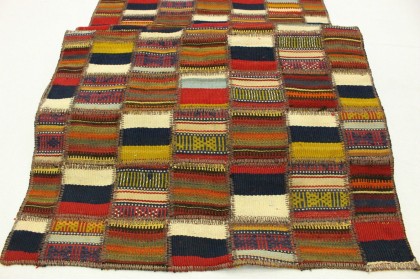 Kelim Patchwork Teppich Läufer in 290x70cm (7 / 8)