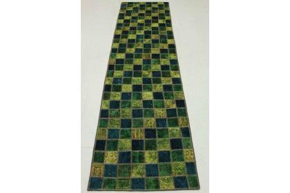 Patchwork Teppich Läufer Grün in 300x80cm (2 / 9)
