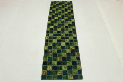Patchwork Teppich Läufer Grün in 300x80cm (4 / 9)