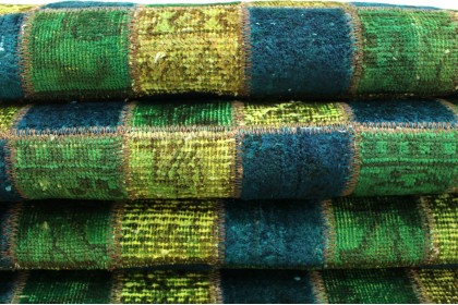 Patchwork Teppich Läufer Grün in 300x80cm (7 / 9)