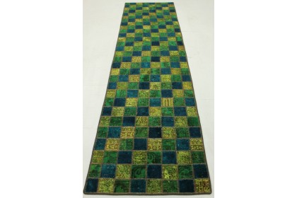Patchwork Teppich Läufer Grün in 300x80cm (9 / 9)