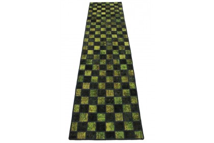 Patchwork Rug Runner Green in 320x80cm