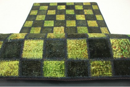 Patchwork Rug Runner Green in 320x80cm (3 / 9)