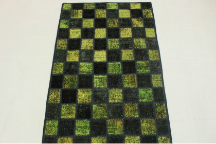 Patchwork Rug Runner Green in 320x80cm (8 / 9)