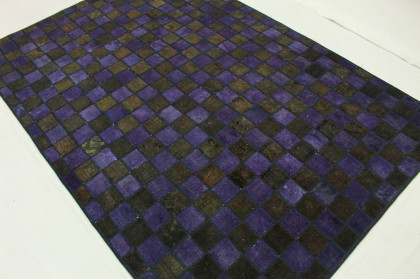 Patchwork Rug Purple Olive in 250x170cm (3 / 5)