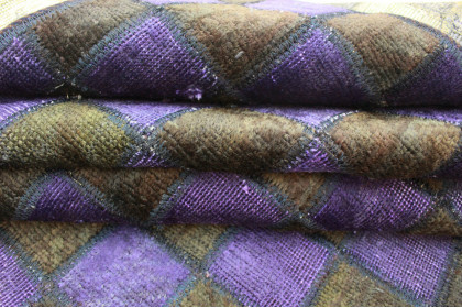 Patchwork Rug Purple Olive in 250x170cm (4 / 5)