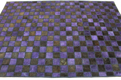 Patchwork Rug Purple Olive in 250x170cm (5 / 5)