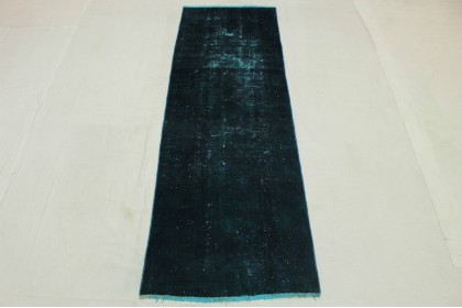 Vintage Teppich Blau in 290x90cm (2 / 8)