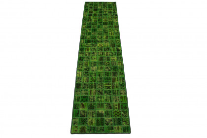 Patchwork Rug Green in 300x70cm (1 / 4)