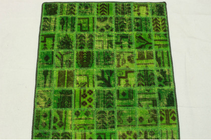 Patchwork Rug Green in 300x70cm (3 / 4)