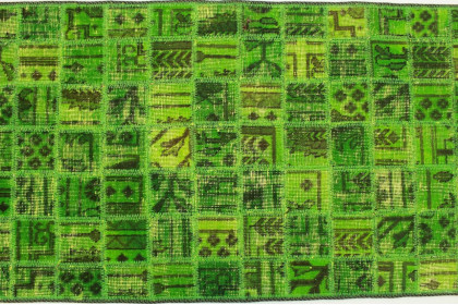 Patchwork Rug Green in 300x70cm (4 / 4)