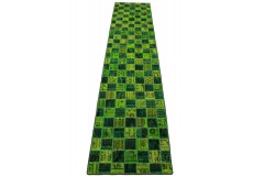 Patchwork Rug Runner Green in 300x70cm