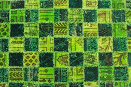Patchwork Rug Runner Green in 300x70cm (2 / 9)