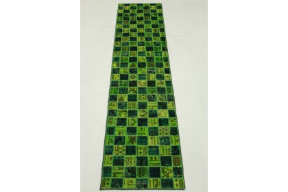 Patchwork Rug Runner Green in 300x70cm (3 / 9)