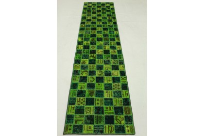 Patchwork Rug Runner Green in 300x70cm (5 / 9)