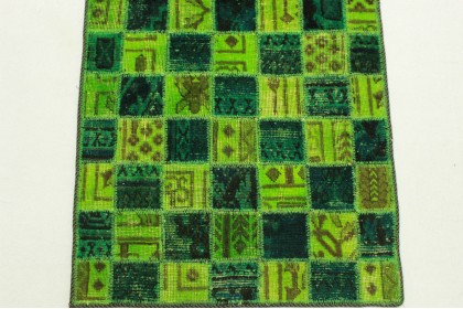 Patchwork Rug Runner Green in 300x70cm (7 / 9)