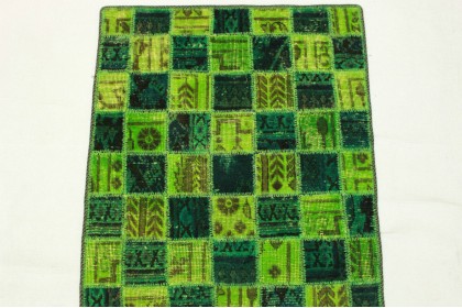 Patchwork Rug Runner Green in 300x70cm (8 / 9)