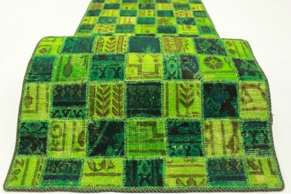 Patchwork Rug Runner Green in 300x70cm (9 / 9)