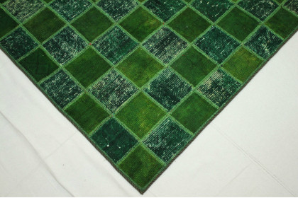 Patchwork Teppich Grün in 270x200cm (4 / 4)
