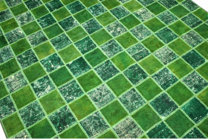 Patchwork Teppich Grün in 270x200cm (2 / 4)