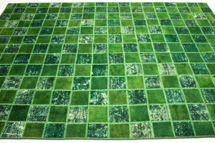 Patchwork Teppich Grün in 270x200cm (3 / 4)