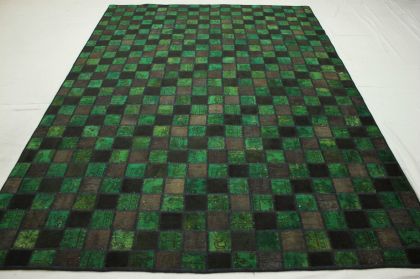 Patchwork Rug Green in 300x210cm (2 / 10)