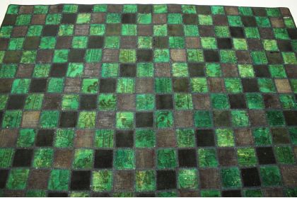 Patchwork Rug Green in 300x210cm (9 / 10)