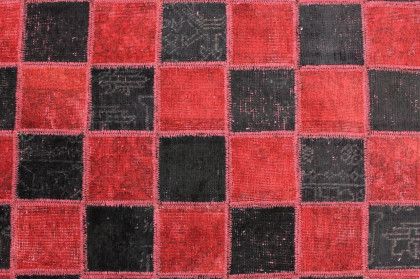 Patchwork Teppich Rot Schwarz in 230x160cm (2 / 4)