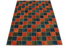 Patchwork Rug Orange Blue in 230x170cm