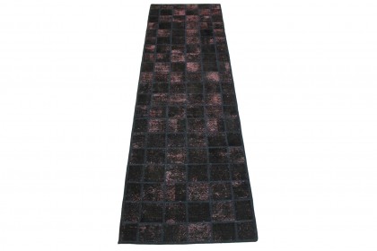 Patchwork Teppich Läufer Schwarz Rosa in 310x90cm (1 / 9) Patchwork Teppich Läufer Schwarz Rosa in 310x90cm (1 / 9)
