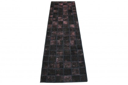 Patchwork Rug Runner Black Rose in 310x90cm