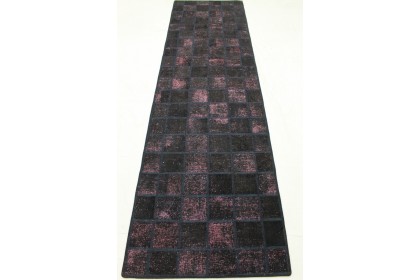 Patchwork Teppich Läufer Schwarz Rosa in 310x90cm (3 / 9) Patchwork Teppich Läufer Schwarz Rosa in 310x90cm (3 / 9)