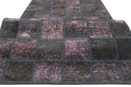 Patchwork Teppich Läufer Schwarz Rosa in 310x90cm (4 / 9) Patchwork Teppich Läufer Schwarz Rosa in 310x90cm (4 / 9)