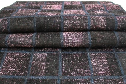 Patchwork Teppich Läufer Schwarz Rosa in 310x90cm (9 / 9) Patchwork Teppich Läufer Schwarz Rosa in 310x90cm (9 / 9)