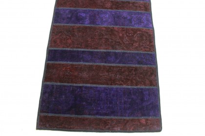 Patchwork Rug Runner Purple in 290x80cm (4 / 8)