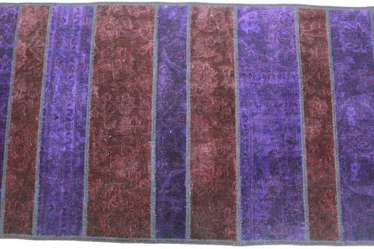 Patchwork Rug Runner Purple in 290x80cm (5 / 8)