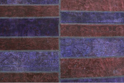 Patchwork Rug Runner Red Purple in 300x80cm (8 / 9)
